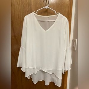 Women’s white sheer blouse.  Size large